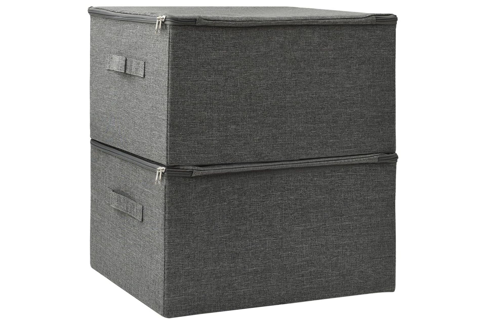 Oppbevaringsbokser 2 stk stoff 43x34x23 cm antrasitt - Antrasittgrå - Oppbevaring - Oppbevaring til småting - Oppbevaringsbokser