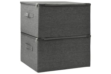 Oppbevaringsbokser 2 stk stoff 43x34x23 cm antrasitt - Antrasittgrå - Oppbevaring - Oppbevaring til småting - Oppbevaringsbokser