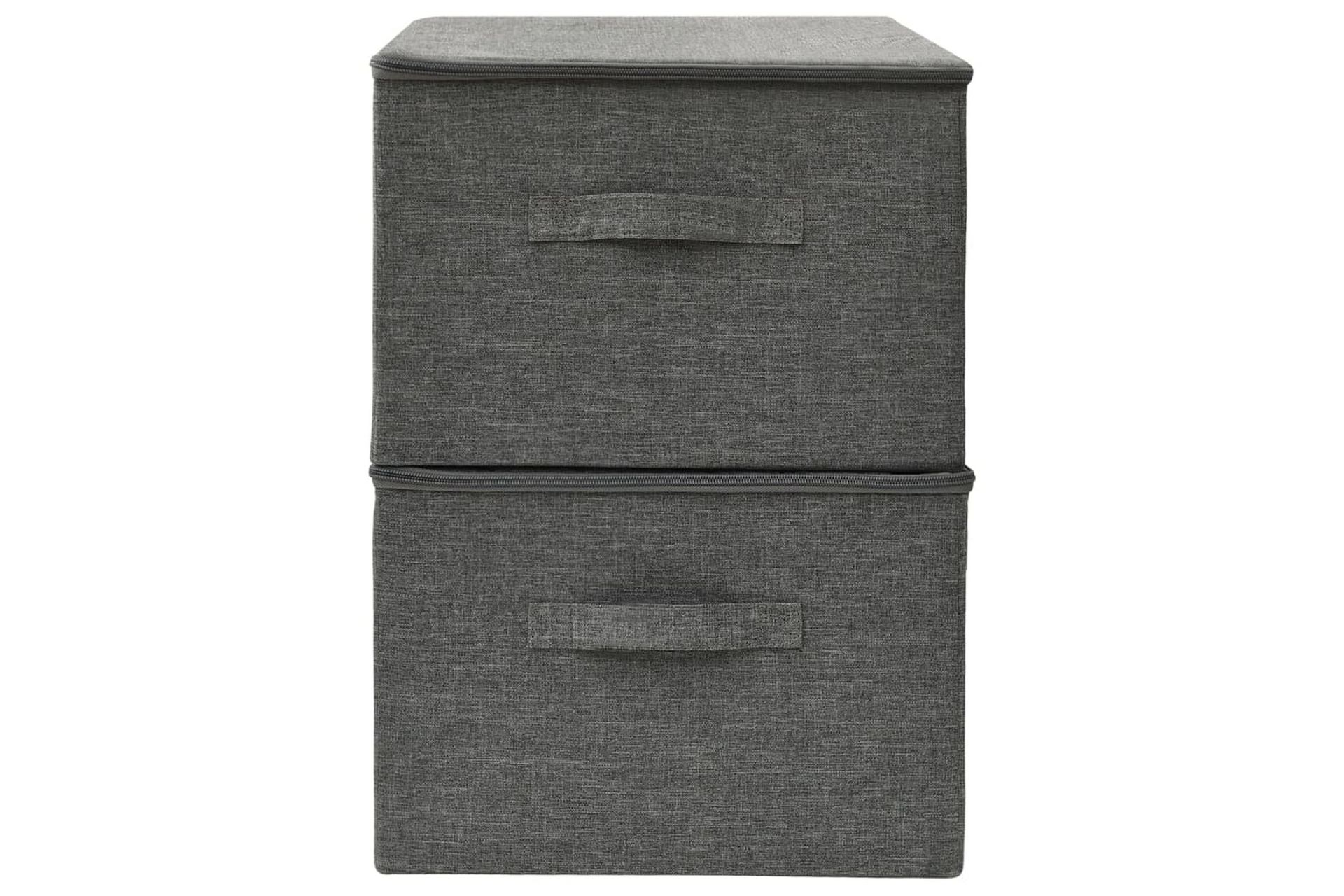 Oppbevaringsbokser 2 stk stoff 43x34x23 cm antrasitt - Antrasittgrå - Oppbevaring - Oppbevaring til småting - Oppbevaringsbokser