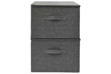 Oppbevaringsbokser 2 stk stoff 43x34x23 cm antrasitt - Antrasittgrå - Oppbevaring - Oppbevaring til småting - Oppbevaringsbokser