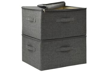 Oppbevaringsbokser 2 stk stoff 43x34x23 cm antrasitt - Antrasittgrå - Oppbevaring - Oppbevaring til småting - Oppbevaringsbokser