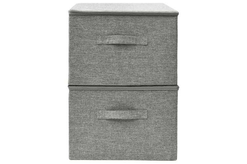 Oppbevaringsbokser 2 stk stoff 43x34x23 cm grå - Grå - Oppbevaring - Oppbevaring til småting - Oppbevaringsbokser