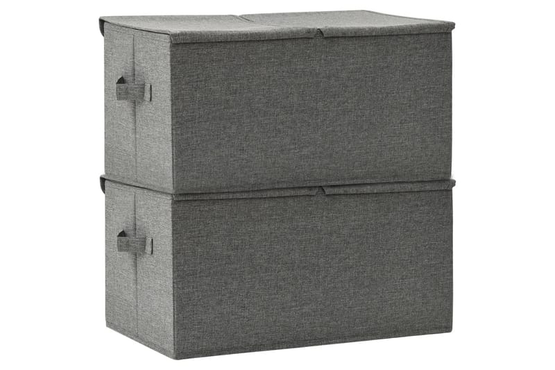 Oppbevaringsbokser 2 stk stoff 50x30x25 cm antrasitt - Antrasittgrå - Oppbevaringsbokser
