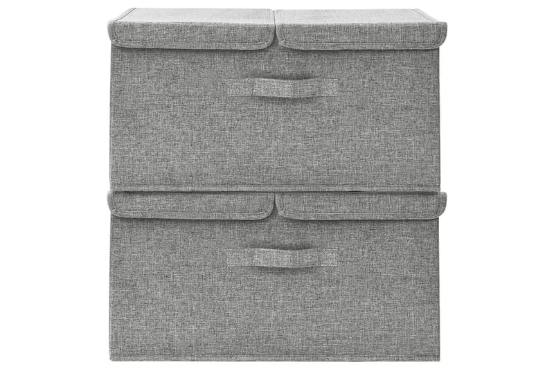 Oppbevaringsbokser 2 stk stoff 50x30x25 cm grå - Grå - Oppbevaring - Oppbevaring til småting - Oppbevaringsbokser