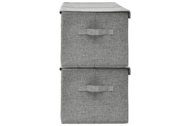 Oppbevaringsbokser 2 stk stoff 50x30x25 cm grå - Grå - Oppbevaring - Oppbevaring til småting - Oppbevaringsbokser