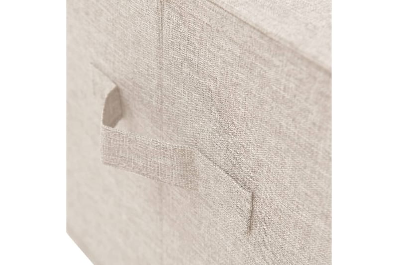 Oppbevaringsbokser 2 stk stoff 50x30x25 cm kremhvit - Krem - Oppbevaring - Oppbevaring til småting - Oppbevaringsbokser