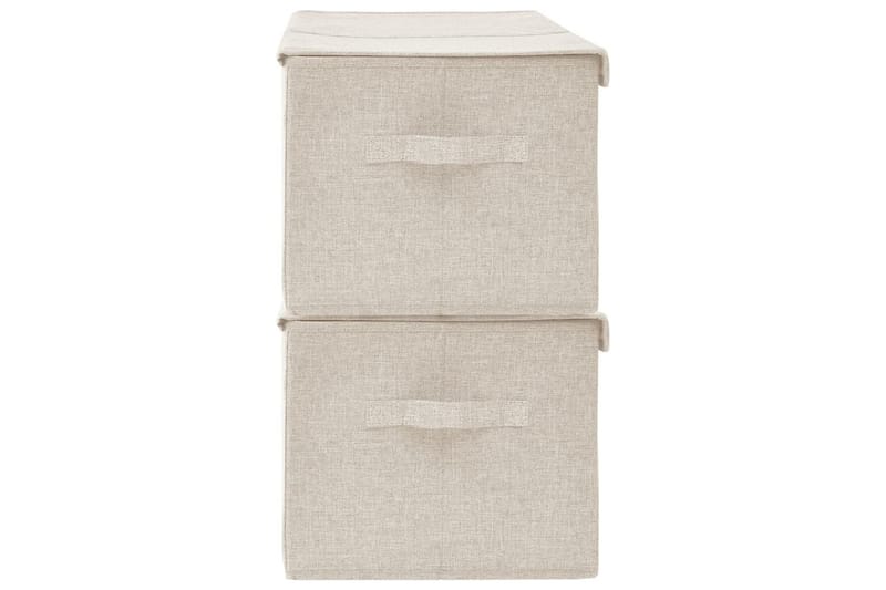 Oppbevaringsbokser 2 stk stoff 50x30x25 cm kremhvit - Krem - Oppbevaring - Oppbevaring til småting - Oppbevaringsbokser