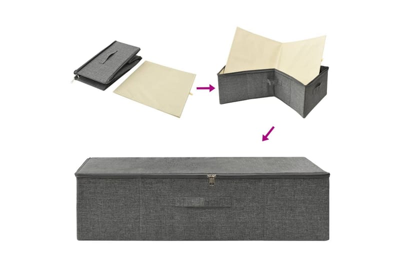 Oppbevaringsbokser 2 stk stoff 70x40x18 cm antrasitt - Antrasittgrå - Oppbevaring - Oppbevaring til småting - Oppbevaringsbokser