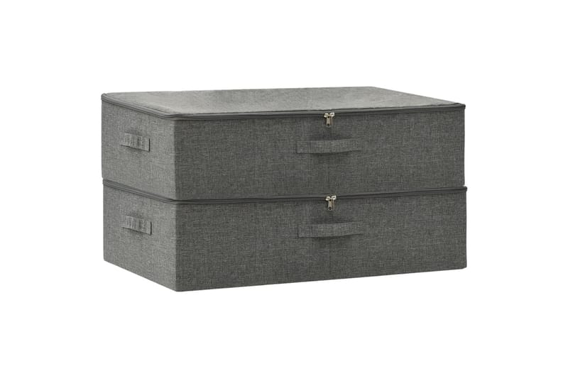 Oppbevaringsbokser 2 stk stoff 70x40x18 cm antrasitt - Antrasittgrå - Oppbevaring - Oppbevaring til småting - Oppbevaringsbokser