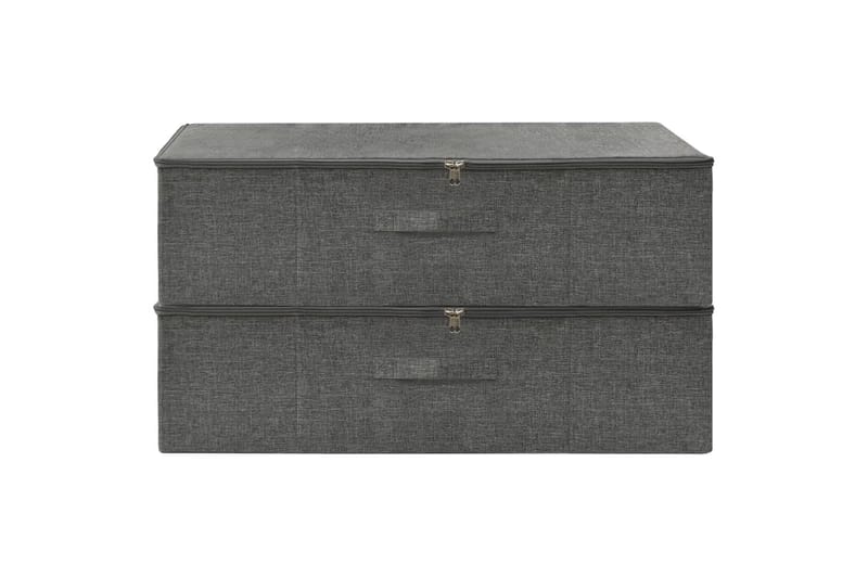 Oppbevaringsbokser 2 stk stoff 70x40x18 cm antrasitt - Antrasittgrå - Oppbevaring - Oppbevaring til småting - Oppbevaringsbokser
