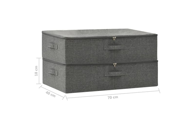 Oppbevaringsbokser 2 stk stoff 70x40x18 cm antrasitt - Antrasittgrå - Oppbevaring - Oppbevaring til småting - Oppbevaringsbokser