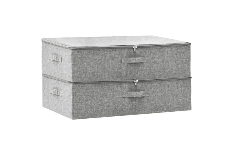 Oppbevaringsbokser 2 stk stoff 70x40x18 cm grå - Grå - Oppbevaring - Oppbevaring til småting - Oppbevaringsbokser