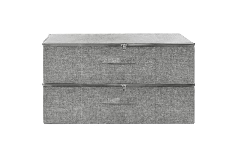 Oppbevaringsbokser 2 stk stoff 70x40x18 cm grå - Grå - Oppbevaring - Oppbevaring til småting - Oppbevaringsbokser