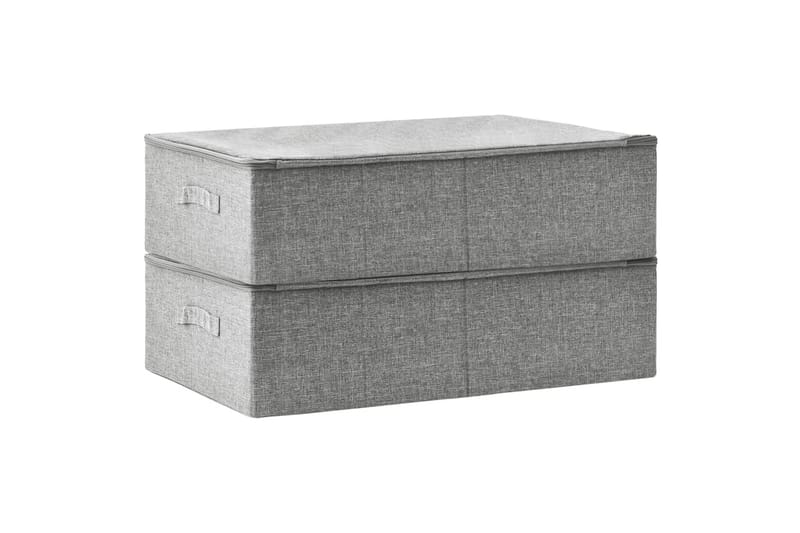 Oppbevaringsbokser 2 stk stoff 70x40x18 cm grå - Grå - Oppbevaring - Oppbevaring til småting - Oppbevaringsbokser