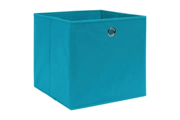 Oppbevaringsbokser 4 stk babyblå 32x32x32 cm stoff - Oppbevaring - Oppbevaring til småting - Oppbevaringsbokser