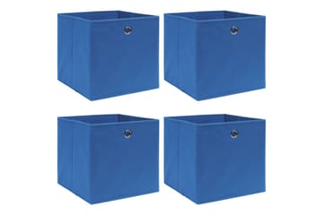Oppbevaringsbokser 4 stk blå 32x32x32 cm stoff - Oppbevaring - Oppbevaring til småting - Oppbevaringsbokser