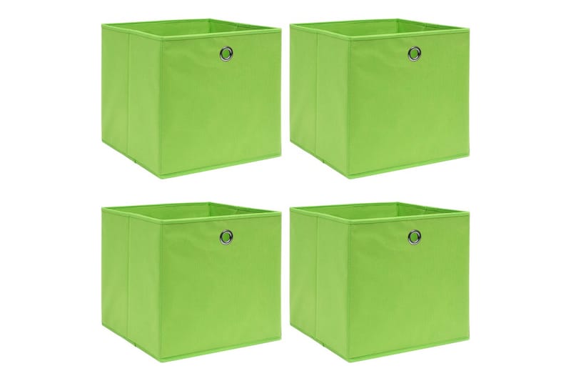 Oppbevaringsbokser 4 stk grønn 32x32x32 cm stoff - Oppbevaring - Oppbevaring til småting - Oppbevaringsbokser