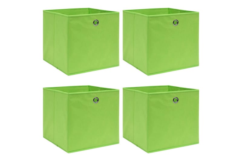 Oppbevaringsbokser 4 stk grønn 32x32x32 cm stoff - Oppbevaringsbokser