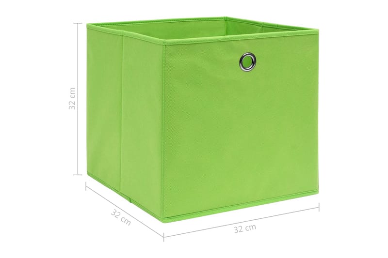 Oppbevaringsbokser 4 stk grønn 32x32x32 cm stoff - Oppbevaringsbokser