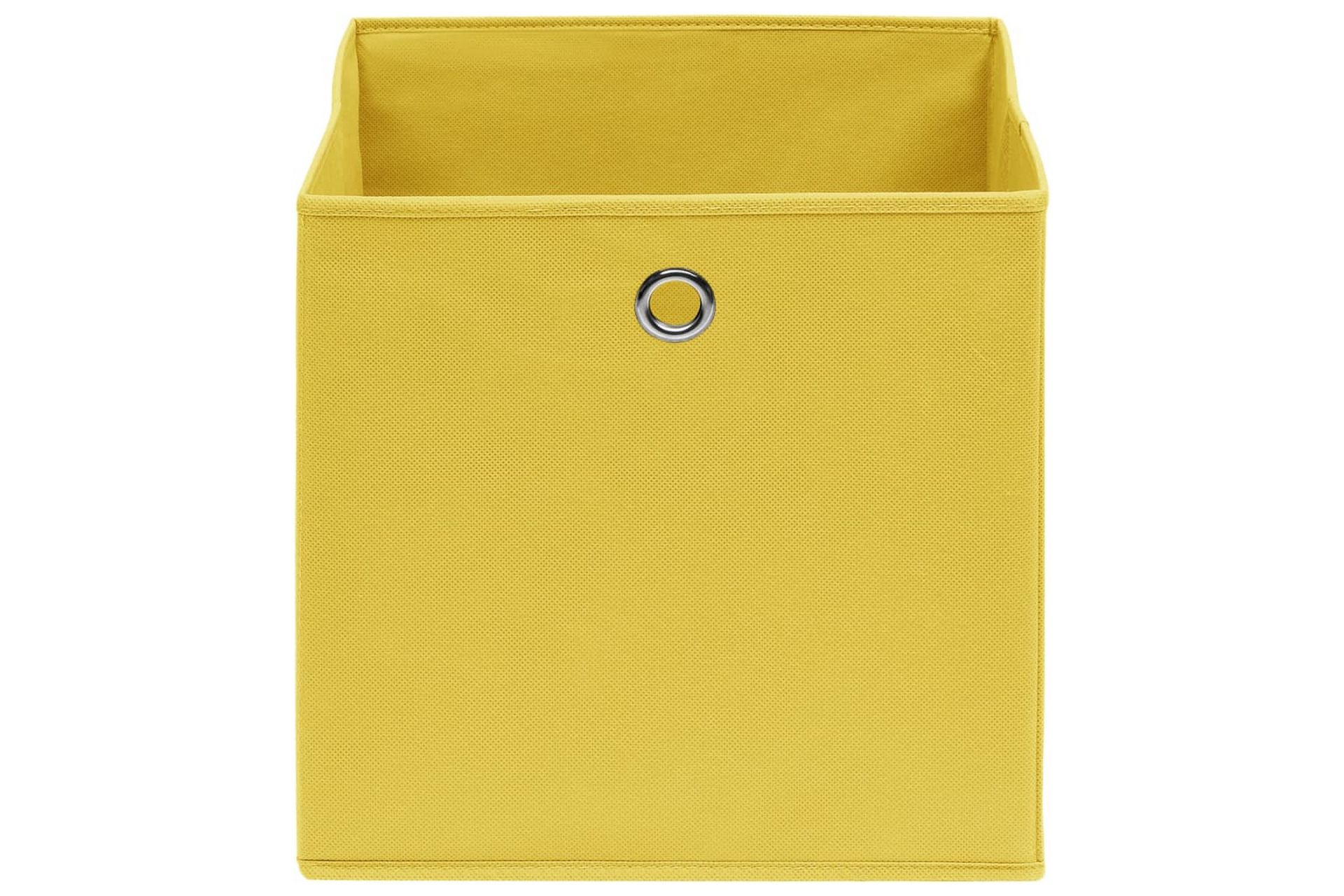 Oppbevaringsbokser 4 stk gul 32x32x32 cm stoff - Oppbevaring - Oppbevaring til småting - Oppbevaringsbokser