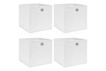 Oppbevaringsbokser 4 stk hvit 32x32x32 cm stoff - Oppbevaring - Oppbevaring til småting - Oppbevaringsbokser