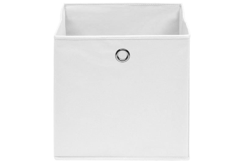 Oppbevaringsbokser 4 stk ikke-vevet stoff 28x28x28 cm hvit - Hvit - Oppbevaring - Oppbevaring til småting - Oppbevaringsbokser