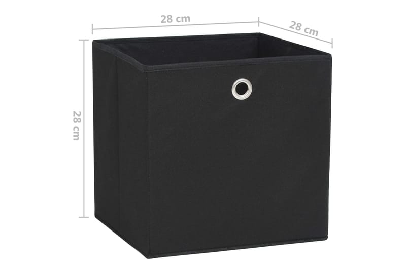 Oppbevaringsbokser 4 stk ikke-vevet stoff 28x28x28 cm svart - Svart - Oppbevaring - Oppbevaring til småting - Oppbevaringsbokser
