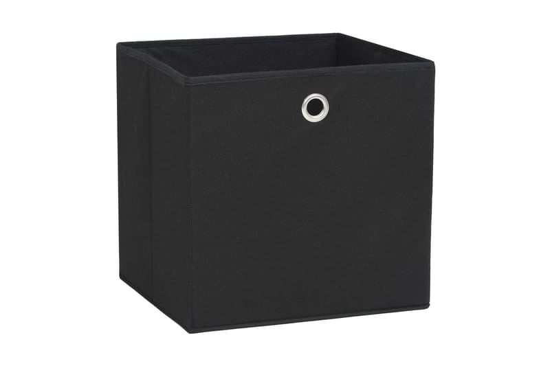 Oppbevaringsbokser 4 stk ikke-vevet stoff 28x28x28 cm svart - Svart - Oppbevaring - Oppbevaring til småting - Oppbevaringsbokser