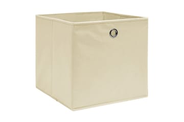 Oppbevaringsbokser 4 stk kremhvit 32x32x32 cm stoff - Oppbevaring - Oppbevaring til småting - Oppbevaringsbokser