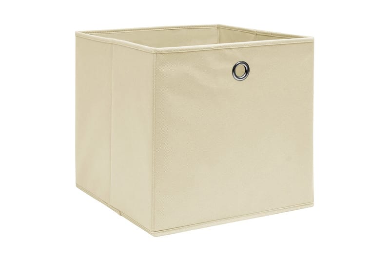 Oppbevaringsbokser 4 stk kremhvit 32x32x32 cm stoff - Oppbevaring - Oppbevaring til småting - Oppbevaringsbokser