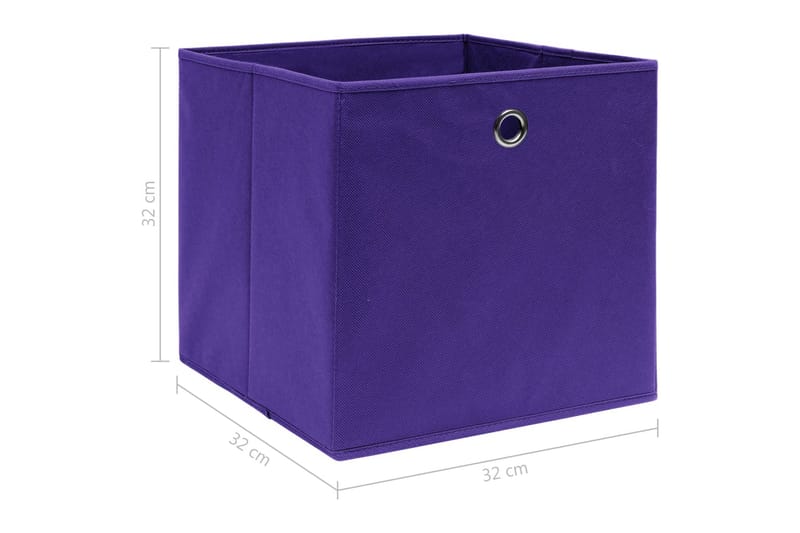 Oppbevaringsbokser 4 stk lilla 32x32x32 cm stoff - Oppbevaring - Oppbevaring til småting - Oppbevaringsbokser