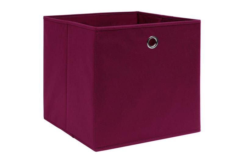 Oppbevaringsbokser 4 stk mørkerød 32x32x32 cm stoff - Oppbevaring - Oppbevaring til småting - Oppbevaringsbokser