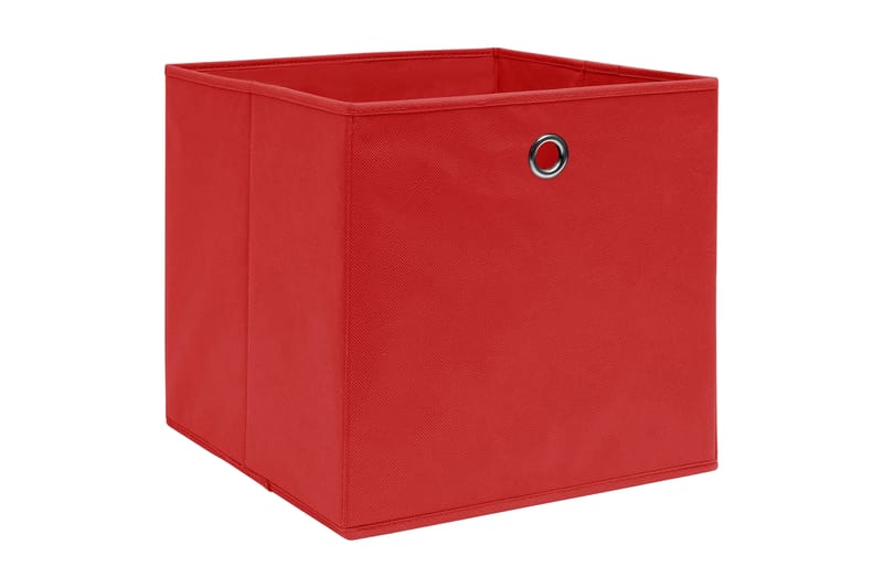 Oppbevaringsbokser 4 stk rød 32x32x32 cm stoff - Oppbevaring - Oppbevaring til småting - Oppbevaringsbokser