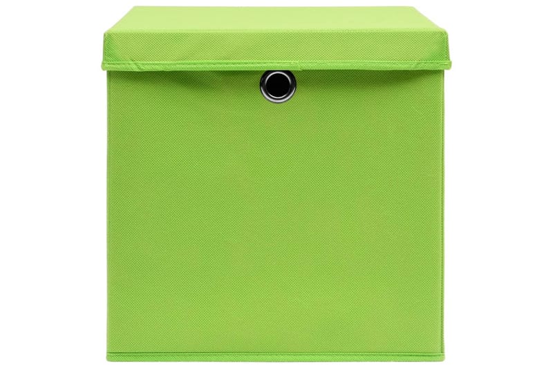 Oppbevaringsbokser med lokk 10 stk grønn 32x32x32 cm stoff - Oppbevaring - Oppbevaring til småting - Oppbevaringsbokser