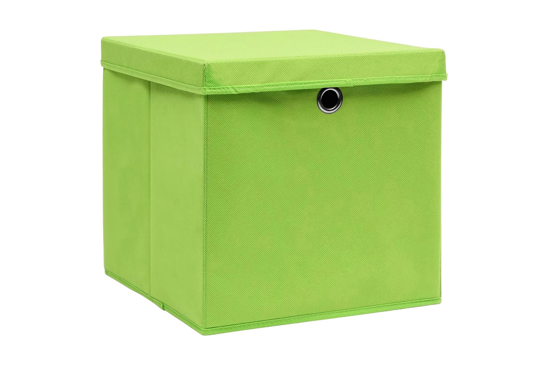 Oppbevaringsbokser med lokk 4 stk grønn 32x32x32 cm stoff - Oppbevaring - Oppbevaring til småting - Oppbevaringsbokser
