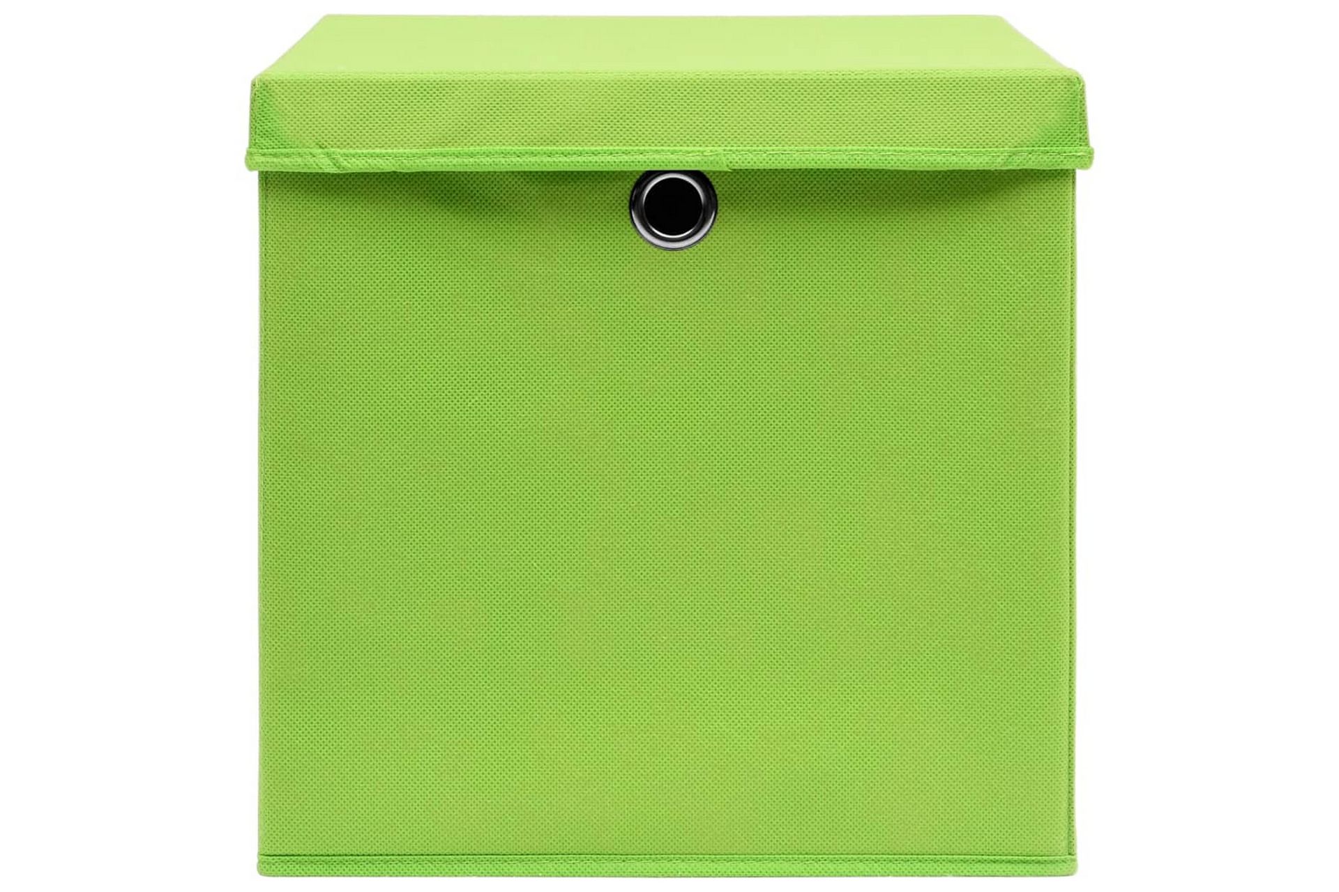 Oppbevaringsbokser med lokk 4 stk grønn 32x32x32 cm stoff - Oppbevaring - Oppbevaring til småting - Oppbevaringsbokser