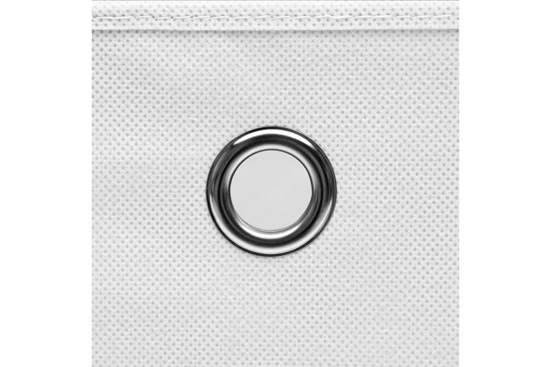 Oppbevaringsbokser med lokk 4 stk hvit 32x32x32 cm stoff - Oppbevaring - Oppbevaring til småting - Oppbevaringsbokser