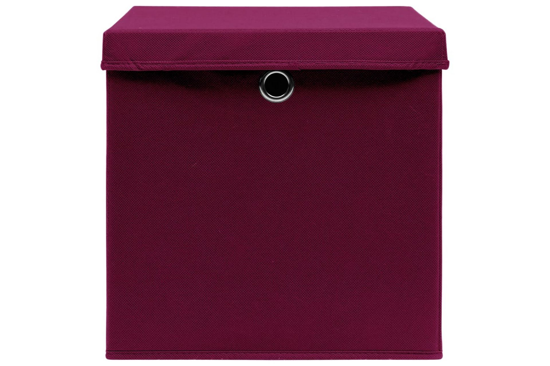 Oppbevaringsbokser med lokk 4 stk rød 32x32x32 cm stoff - Oppbevaring - Oppbevaring til småting - Oppbevaringsbokser