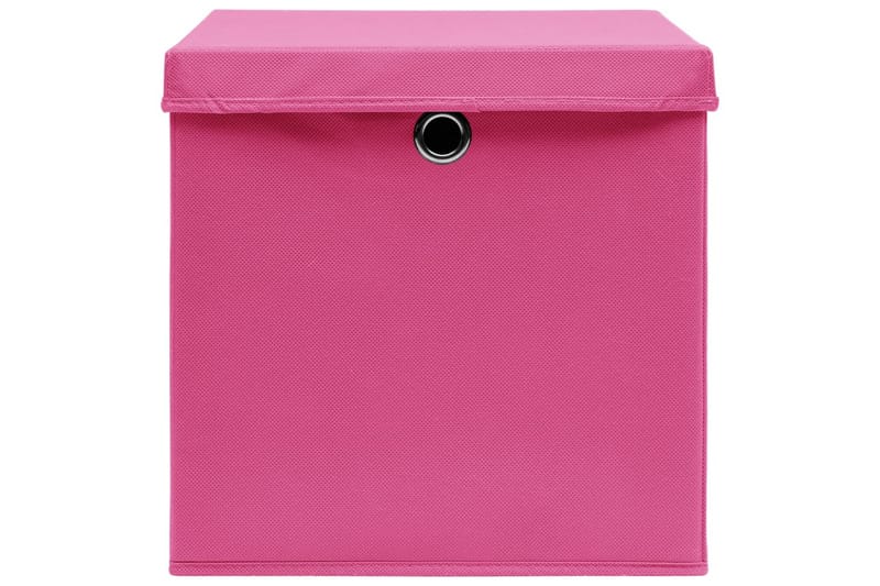 Oppbevaringsbokser med lokk 4 stk rosa 32x32x32 cm stoff - Oppbevaring - Oppbevaring til småting - Oppbevaringsbokser