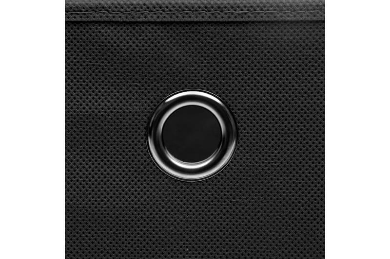 Oppbevaringsbokser med lokk 4 stk svart 32x32x32 cm stoff - Oppbevaring - Oppbevaring til småting - Oppbevaringsbokser