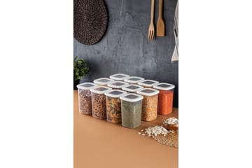 Oppbevaringsbokssett (12 deler) Harrowen Hvit - Hvit - Oppbevaring - Oppbevaring til småting - Oppbevaringsbokser - Plastkurv & plastboks