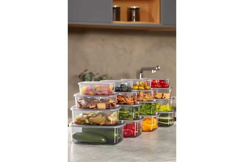 Oppbevaringsbokssett (16 deler) Rasalas16 Antrasitt, Antrasitt