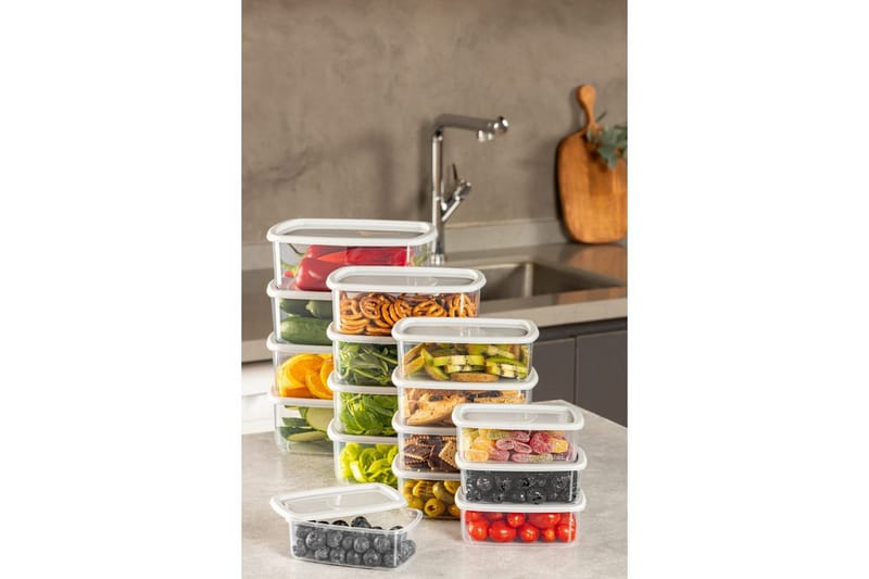 Oppbevaringsbokssett (16 deler) Rasalas16 Grå - Grå - Oppbevaring - Oppbevaring til småting - Oppbevaringsbokser - Plastkurv & plastboks