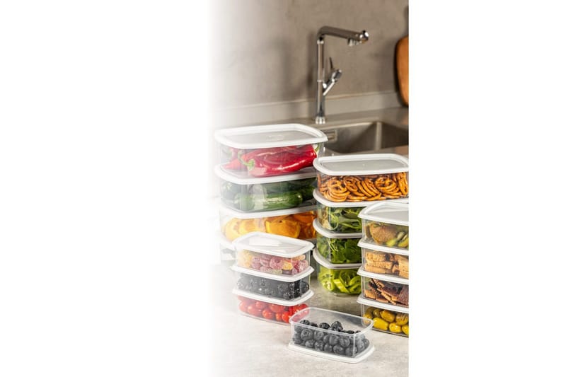 Oppbevaringsbokssett (16 deler) Rasalas16 Grå - Grå - Oppbevaring - Oppbevaring til småting - Oppbevaringsbokser - Plastkurv & plastboks