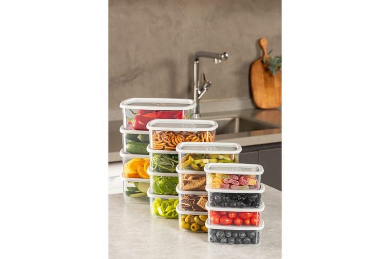 Oppbevaringsbokssett (16 deler) Rasalas16 Grå - Grå - Oppbevaring - Oppbevaring til småting - Oppbevaringsbokser - Plastkurv & plastboks