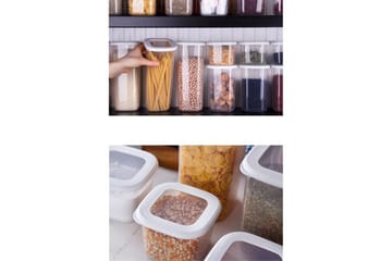 Oppbevaringsbokssett (18 deler) Avanna Hvit - Hvit - Oppbevaring - Oppbevaring til småting - Oppbevaringsbokser - Plastkurv & plastboks