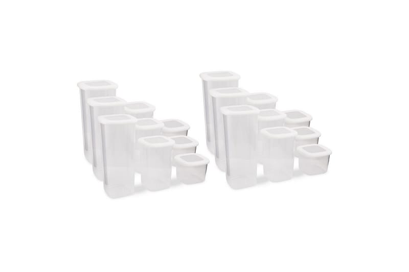 Oppbevaringsbokssett (18 deler) Avanna Hvit - Hvit - Oppbevaring - Oppbevaring til småting - Oppbevaringsbokser - Plastkurv & plastboks