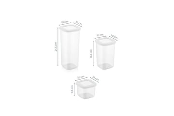 Oppbevaringsbokssett (18 deler) Avanna Hvit - Hvit - Oppbevaring - Oppbevaring til småting - Oppbevaringsbokser - Plastkurv & plastboks