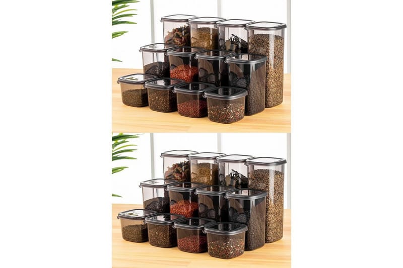 Oppbevaringsbokssett (24 deler) Soyal Antrasitt, Antrasitt