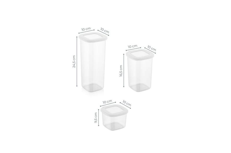 Oppbevaringsbokssett (24 deler) Syril Hvit - Hvit - Oppbevaring - Oppbevaring til småting - Oppbevaringsbokser - Plastkurv & plastboks